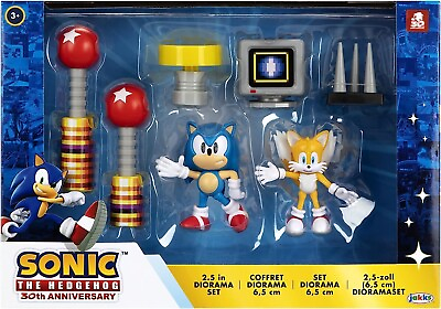 #ad Sonic the Hedgehog 30th Anniversary 2.5 Inch Action Figure Diorama Set New T25 $17.99