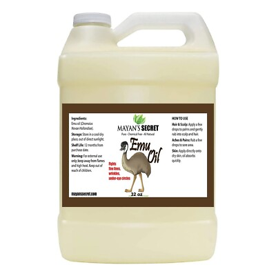 #ad Emu oil 100 Pure organic australian 6 X refined 4 16 32 128 oz hair skin Mayans $154.99