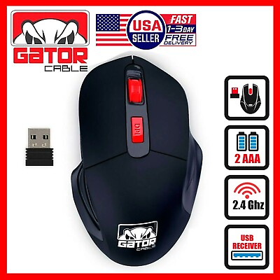 #ad Wireless Optical Gaming Mouse 2.4GHz USB 3.0 Receiver For PC Laptop Computer $8.99