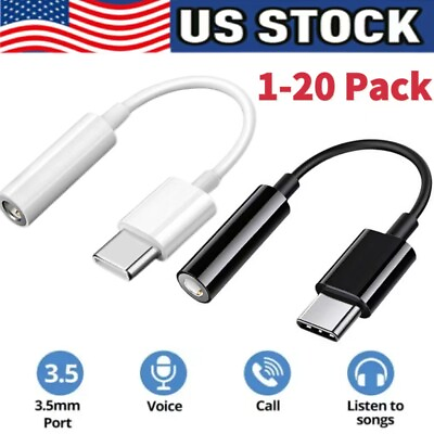 #ad #ad USB C Type C to 3.5mm AUX Headphone Jack Adapter Lot For iPhone 15 Android Phone $3.49