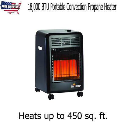 #ad 23quot; Black Hi Med Low 18000 BTU Portable Cabinet Convection Propane Heater $227.95