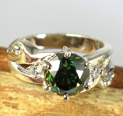 #ad 5.27 Ct Certified Rare Green Round Cut Diamond Solitaire Ring Valentine#x27;s Gift $323.99