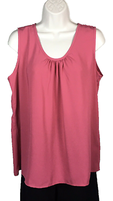 #ad Womens Susan Graver Style Pink Blouse Size M Medium Sleeveless Machine Wash $16.98