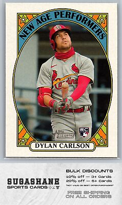#ad 2021 Topps Heritage NAP 25 Dylan Carlson St. Louis Cardinals Baseball Card $1.75
