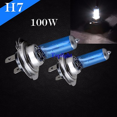 #ad H7 Xenon Halogen Headlight 100w Super White 5000K 12v #c7 Light Bulb Low Beam $9.10