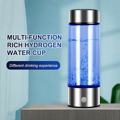 #ad 420ml USB Hydrogen Rich Alkaline Water Ionizer Generator Bottle Cup Portable Mug $25.49