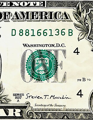 #ad Fancy Serial Number US $1 One Dollar 88166136 Double Pairs $3.50