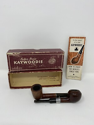#ad KAYWOODIE Super Flame Grain amp; LHS Imported Briar Tobacco Pipes w Booklet VTG $59.99