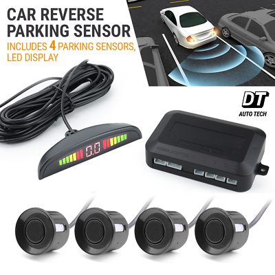 #ad 4 Parking Sensors LED Car Auto Backup Reverse Rear Radar System Alert Alarm Kit $14.99