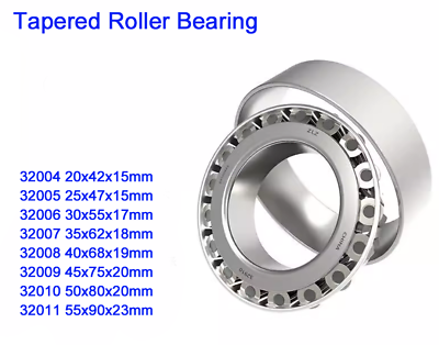 #ad 1pcs Premium Tapered Roller Bearing 32004 32005 6 7 8 9 32010 32011 I.D20 55mm $16.74