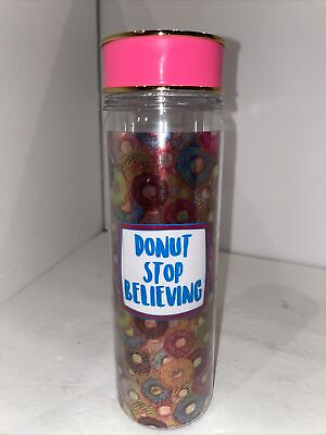 #ad Mainstays Double Wall Water Bottle Donut Stop Believing Pink Gold 20 Oz BPA Free $15.19