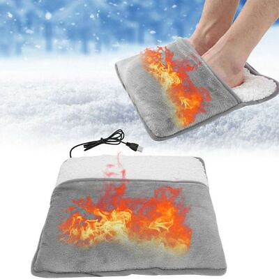 #ad Electric USB Heated Foot Warmer Winter Warm Feet Heating Pad Cushion Washable $16.10