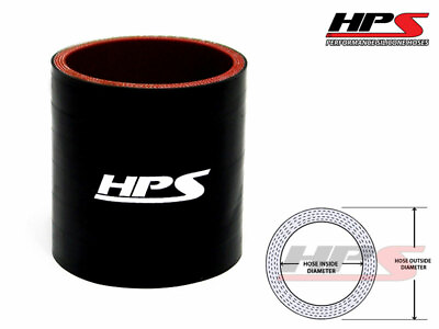 #ad 4quot; LONG HPS 2.5quot; 63mm 4 Ply Silicone Intercooler Turbo Coupler Tube Hose BLACK $21.87