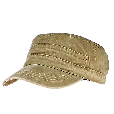 #ad Baseball Hat Flat Top Washed Lightweight Vintage Cadet Hat Accessory $9.36