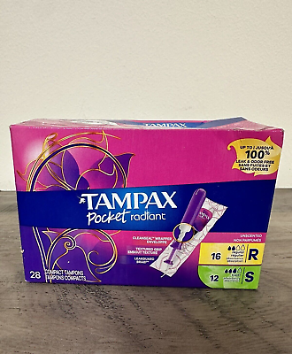 #ad Tampax Radiant Regular Super Absorbency Unscented Plastic Tampons 28ct $11.99