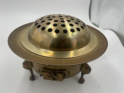 #ad Korean Grill Vintage BRASS MCM Grill Brazier From 50s 60s BBQ Like A Pro Warmer $114.99