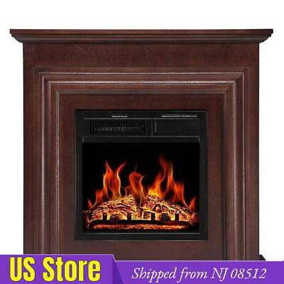#ad #ad 36#x27;#x27; Walnut Brown Electric Fireplace with Mantel Package Heater from GA 08512 $300.00