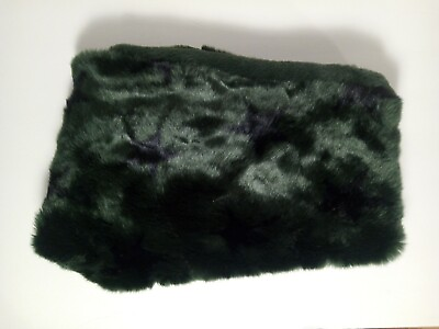 #ad Steve Madden Fuzzy Green Black Starry Hand Warmer Cozy Outerwear $49.87
