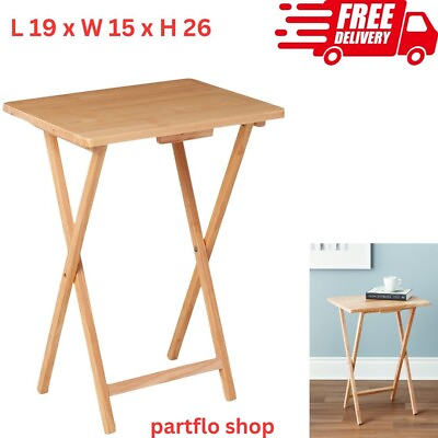 Mainstays Indoor Single Folding TV Tray Table Natural L 19 x W 15 x H 26 inch $11.99