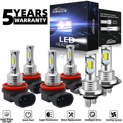 #ad 6000K LED Headlights High Low Beam Fog Light Bulbs Kit For Ford Fusion 2006 2016 $39.99