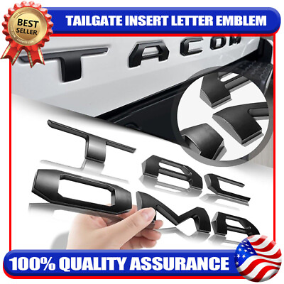 #ad Tailgate Insert Letters Emblem 3D Raised Badge For TACOMA 2016 2023 Matte Black $17.99