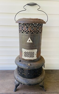 #ad VTG Antique Perfection Oil Kerosene Parlor Cabin Heater Stove #125 Brass Tank $125.00