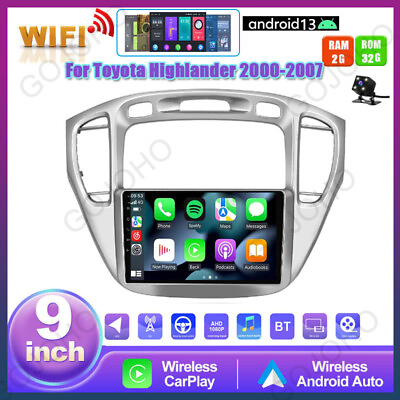 #ad 232G Android 13 For Toyota Highlander 2000 2007 Car Stereo Radio GPS Carplay $108.56