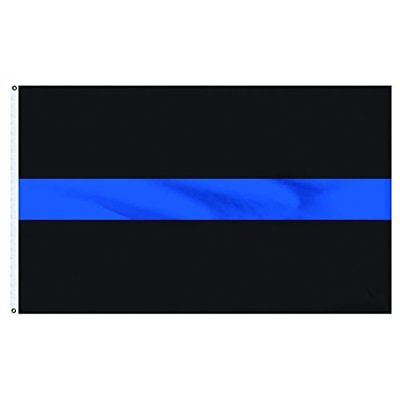 #ad 3x5 Thin Blue Line Flag Police Law Enforcement Officer LEO Lives Matter Support $9.88