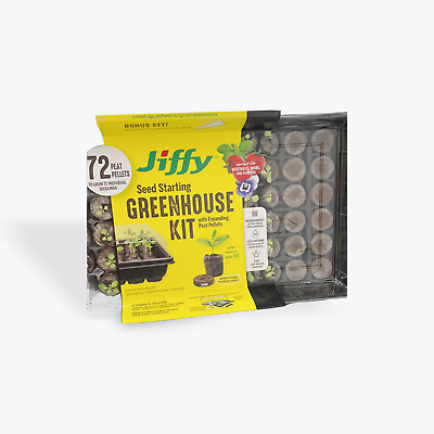 #ad Jiffy seed starting greenhouse kit with expanding peat pellets 72 Count $22.00