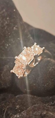 #ad STUNNING 2.1 Ct 3 Prong Princess Cut REAL Diamond Engagement Ring..... $3999.00