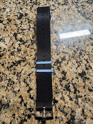 #ad NEW Omega 20mm Strap Black Canvas ZSZ002084 JJC Stainless Steel 50 $225.00