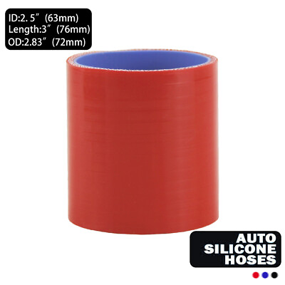 #ad Performance 2.5quot; Straight Coupler Silicone Hose For Turbo Radiator Reducer Red $11.31