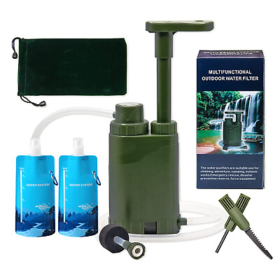#ad Portable Filter Water Pump Backpacking Camping 0.1μmPurifierWater Storage Bag $87.99