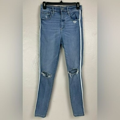 #ad Garage Premium Ultra High Rise Stretch Skinny Distressed Jeans 24x27 Size 7 $15.99
