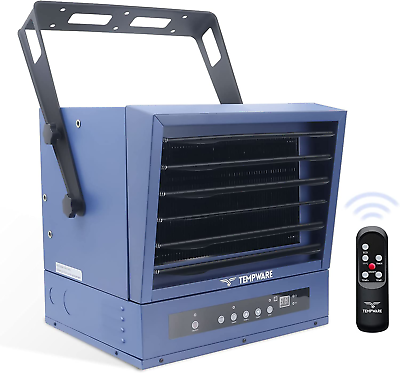 #ad Electric Garage Heater 10000 Watt Digital Fan Forced Ceiling Mount Shop Heater $518.29