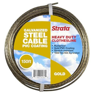 #ad Strata 150 Feet Clothesline Outdoor Heavy Duty Galvanized Wire Steel Cable Go... $36.15