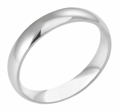 #ad LIFELONG LUSTEROUS PLATINUM STEEL ALLOY 4MM WIDE STEEL FILLED RING SIZE 5 amp; 1 2 $54.99