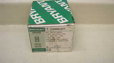 #ad Bryant MSWS1277 Infrared Wall Motion Switch Sensor 3W 120 277VAC 1200W 10A New $299.99