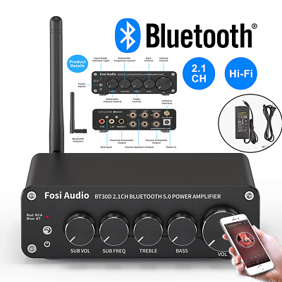 #ad Fosi Audio BT30D Bluetooth 5.0 Stereo 24V Audio Receiver Amplifier 2.1 CH Mini $89.99