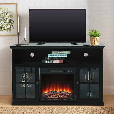 #ad Electric Fireplace TV Stand for Black 55#x27;#x27; Accent Cabinet Entertainment Unit $359.99