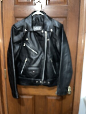 #ad Ladies Leather Bike Jackt #HWK “Brando” Black Sz XL Worn Twice. True To Size $55.00