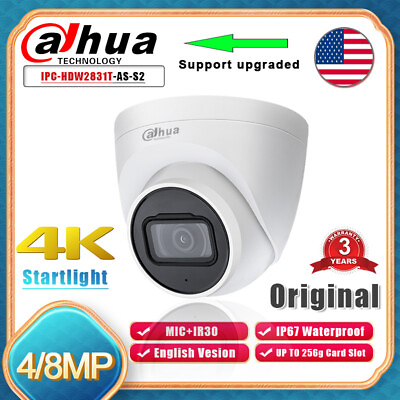 #ad Original Dahua 4K 8MP 4MP Starlight Security IP Camera 2.8mm MIC IR Fixed Focal $68.40
