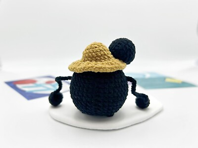 #ad Handmade crochet black coal balls DIY giftPendant $15.99