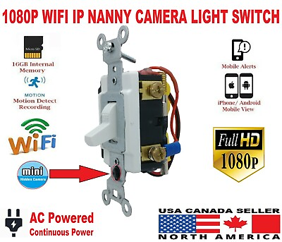 #ad Hidden WIFI IP 1080P Camera AC Real Working Light Switch With Motion Detect $469.98