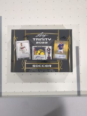 #ad 2022 Leaf Trinity Soccer Factory Sealed Hobby Box 4 Premium Autographs $322.39
