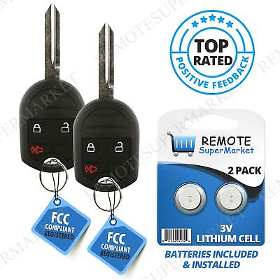 #ad 2 New Uncut Remote Head Ignition Key Keyless Entry Combo Car Fob for Ford $16.69