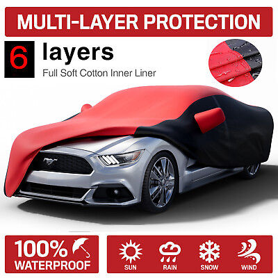 #ad 6 Layer Custom FIT Ford Mustang GT Car Cover Outdoor 100% Waterproof All Weather $71.43