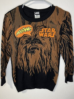 #ad STAR WARS Chewbacca Sweater Boys Size Small NO sound Brown Black Orange $7.97