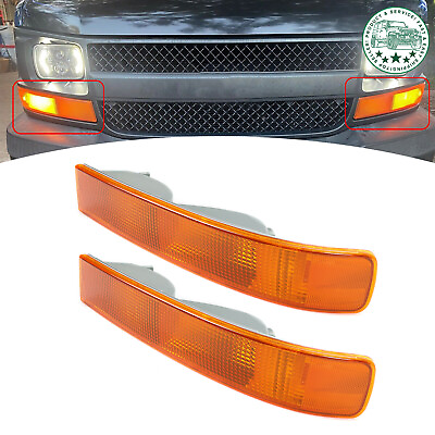 #ad Pair Parking Light Turn Signal Directional Lamp For 03 23 Chevy GMC Express Van $47.50