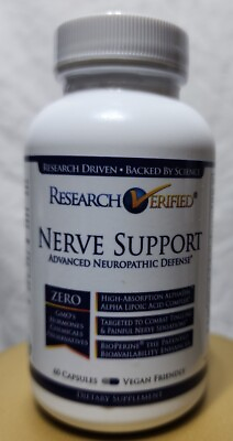 #ad 3pk Research Verified Nerve Support USA Made 60 Capsules Each Bottle $69.99